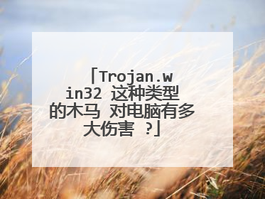 Trojan.win32 这种类型的木马 对电脑有多大伤害 ?