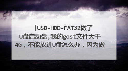 USB-HDD-FAT32做了U盘启动盘,我的gost文件大于4G,不能放进U盘怎么办,因为做启动盘时没有NTFS这个模式