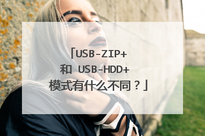 USB-ZIP+ 和 USB-HDD+ 模式有什么不同?