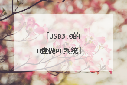 USB3.0的U盘做PE系统