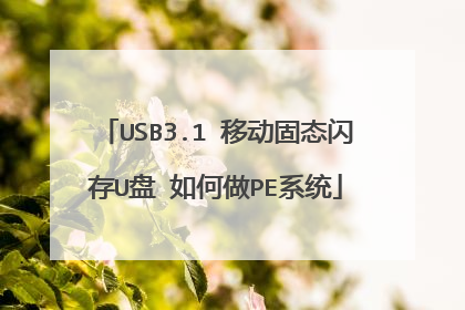USB3.1 移动固态闪存U盘 如何做PE系统