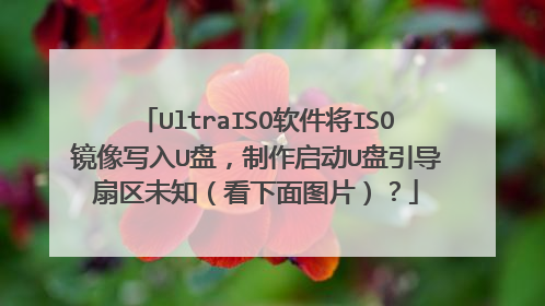 UltraISO软件将ISO镜像写入U盘,制作启动U盘引导扇区未知(看下面图片)?