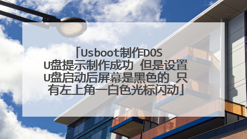 Usboot制作DOS U盘提示制作成功 但是设置U盘启动后屏幕是黑色的 只有左上角一白色光标闪动