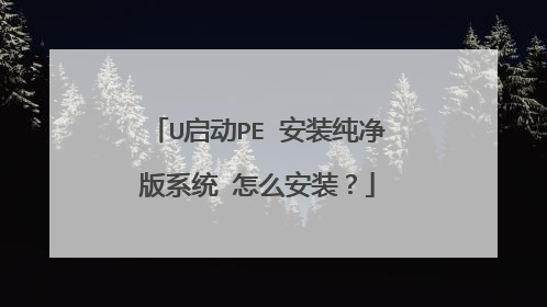 U启动PE 安装纯净版系统 怎么安装？
