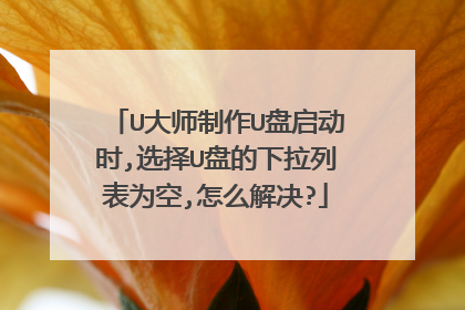 U大师制作U盘启动时,选择U盘的下拉列表为空,怎么解决?