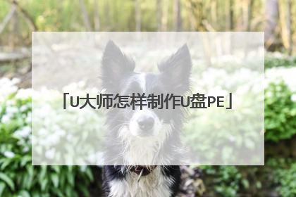 U大师怎样制作U盘PE
