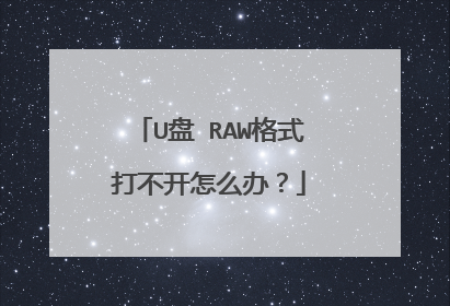 U盘 RAW格式打不开怎么办?