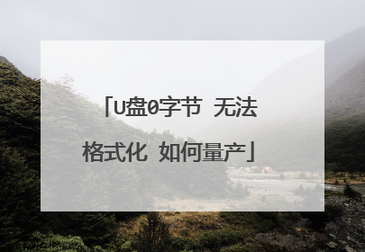 U盘0字节 无法格式化 如何量产