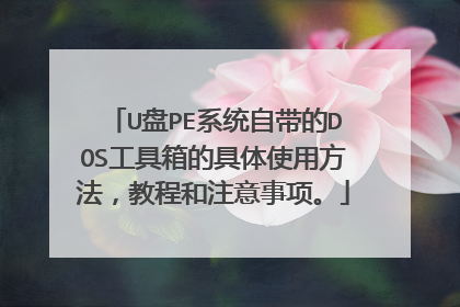 U盘PE系统自带的DOS工具箱的具体使用方法，教程和注意事项。