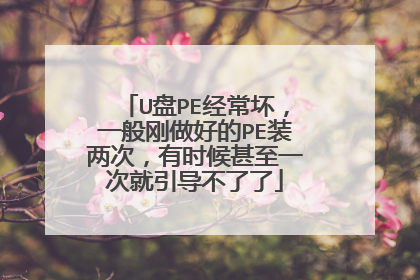 U盘PE经常坏,一般刚做好的PE装两次,有时候甚至一次就引导不了了