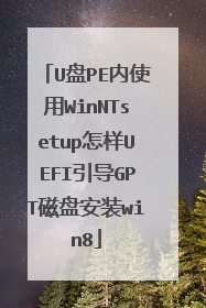 U盘PE内使用WinNTsetup怎样UEFI引导GPT磁盘安装win8
