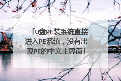 U盘PE装系统直接进入PE系统,没有出现PE的中文主界面