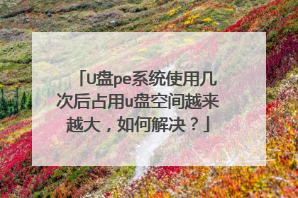 U盘pe系统使用几次后占用u盘空间越来越大，如何解决？