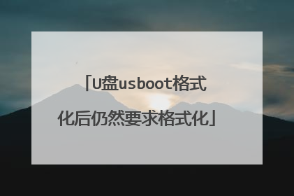 U盘usboot格式化后仍然要求格式化