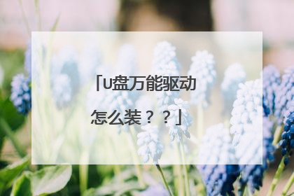 U盘万能驱动怎么装??