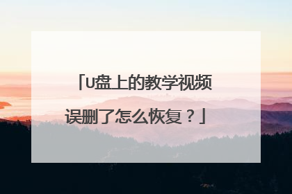 U盘上的教学视频误删了怎么恢复?