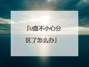 U盘不小心分区了怎么办