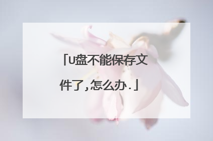 U盘不能保存文件了,怎么办.
