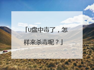 U盘中毒了,怎样来杀毒呢?