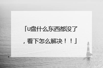 U盘什么东西都没了，看下怎么解决！！