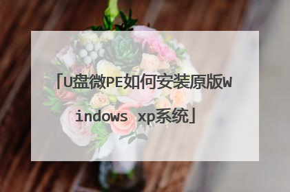 U盘微PE如何安装原版Windows xp系统
