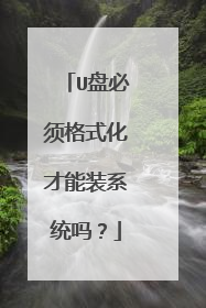 U盘必须格式化才能装系统吗?