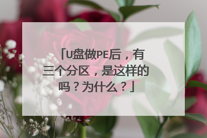 U盘做PE后,有三个分区,是这样的吗?为什么?