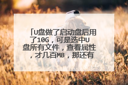 U盘做了启动盘后用了10G,可是选中U盘所有文件,查看属性,才几百MB,那还有这么多文件去哪了?