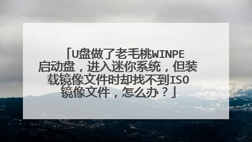 U盘做了老毛桃WINPE启动盘，进入迷你系统，但装载镜像文件时却找不到ISO镜像文件，怎么办？