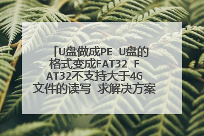 U盘做成PE U盘的格式变成FAT32 FAT32不支持大于4G文件的读写 求解决方案 我的U盘是16G的