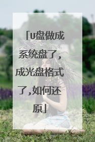 U盘做成系统盘了,成光盘格式了,如何还原