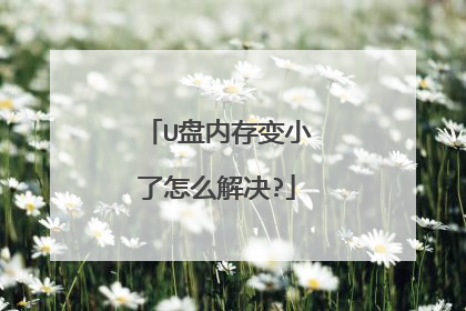 U盘内存变小了怎么解决?