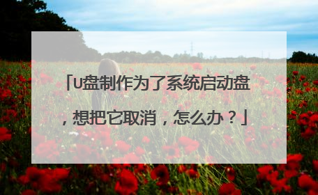 U盘制作为了系统启动盘，想把它取消，怎么办？