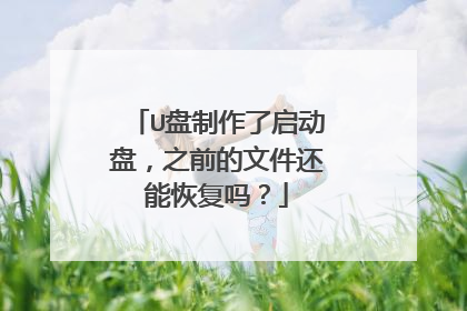 U盘制作了启动盘,之前的文件还能恢复吗?