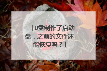 U盘制作了启动盘,之前的文件还能恢复吗?