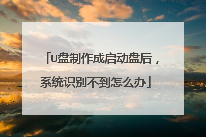 U盘制作成启动盘后,系统识别不到怎么办