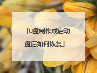 U盘制作成启动盘后如何恢复