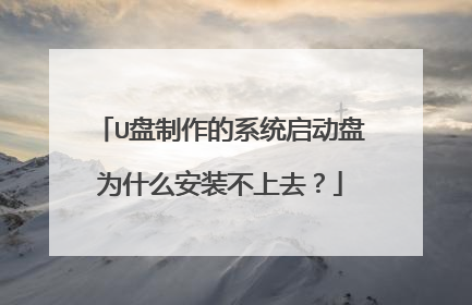 U盘制作的系统启动盘为什么安装不上去?