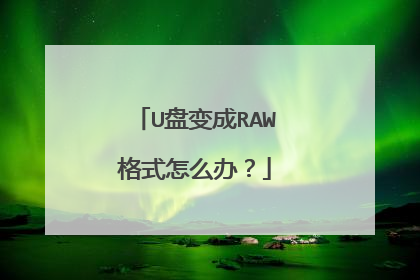 U盘变成RAW格式怎么办？