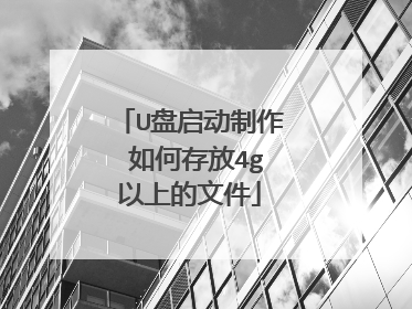U盘启动制作 如何存放4g以上的文件