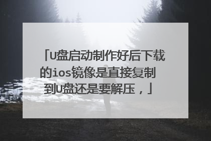 U盘启动制作好后下载的ios镜像是直接复制到U盘还是要解压,