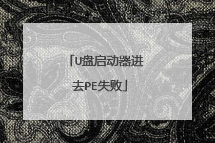 U盘启动器进去PE失败