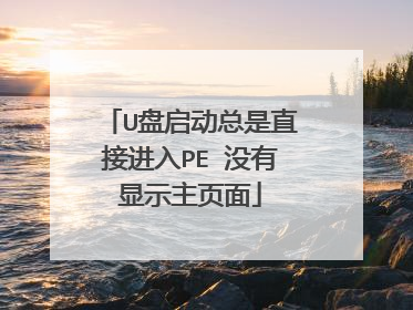 U盘启动总是直接进入PE 没有显示主页面