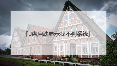 U盘启动显示找不到系统