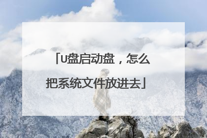U盘启动盘,怎么把系统文件放进去