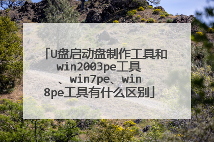 U盘启动盘制作工具和win2003pe工具、win7pe、win8pe工具有什么区别