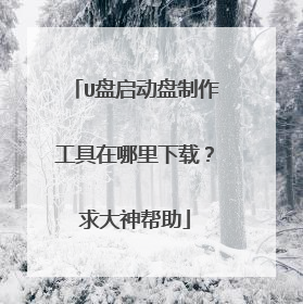 U盘启动盘制作工具在哪里下载？求大神帮助