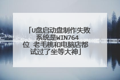 U盘启动盘制作失败 系统是WIN764位 老毛桃和电脑店都试过了坐等大神