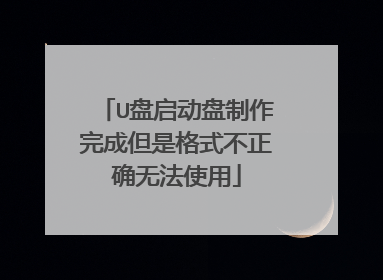 U盘启动盘制作完成但是格式不正确无法使用