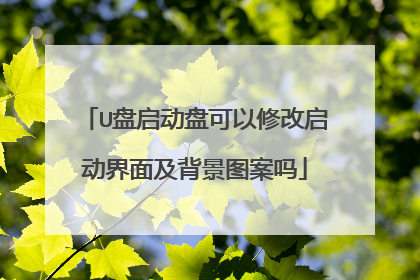 U盘启动盘可以修改启动界面及背景图案吗